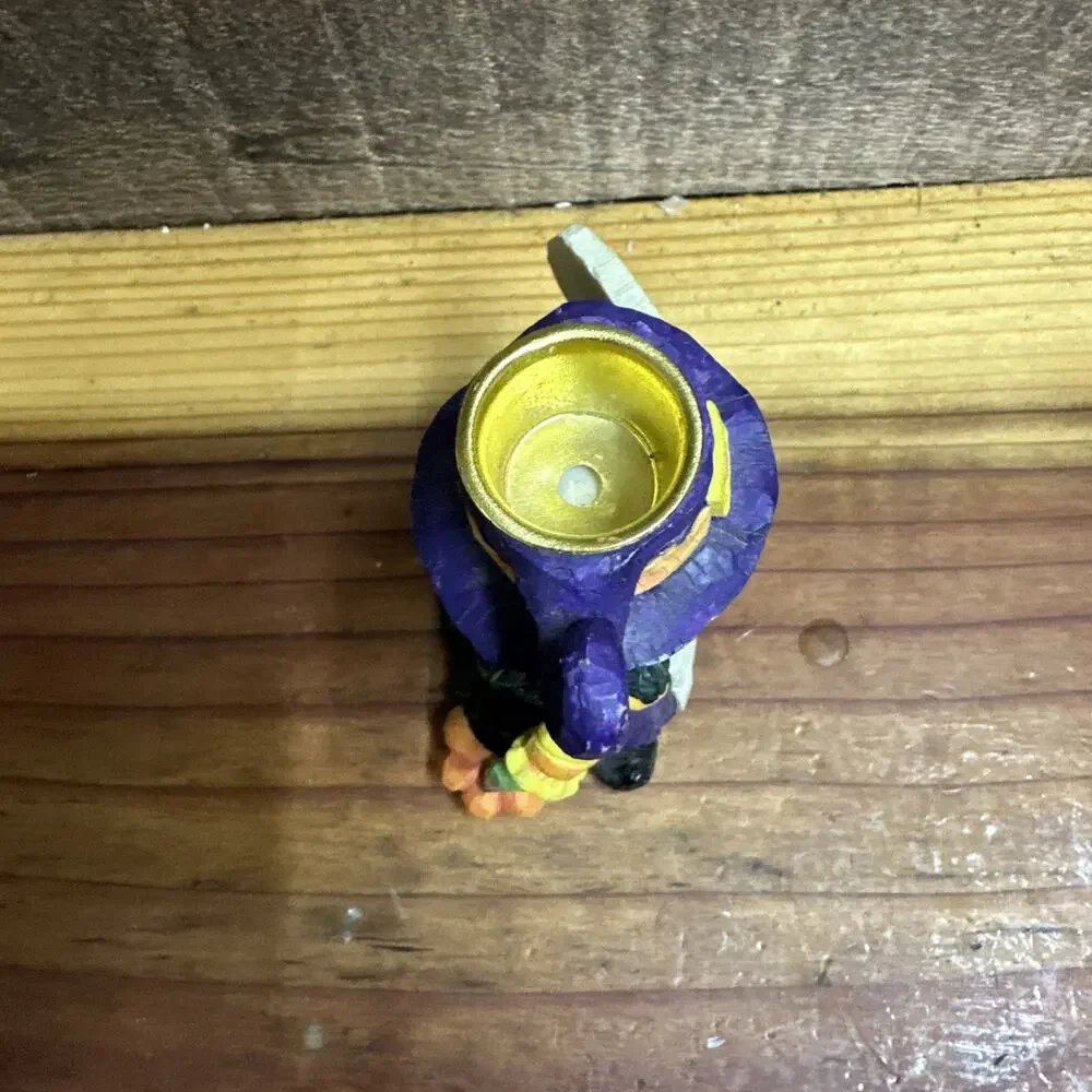 Halloween Witch Taper Candlestick Holder Figurine 